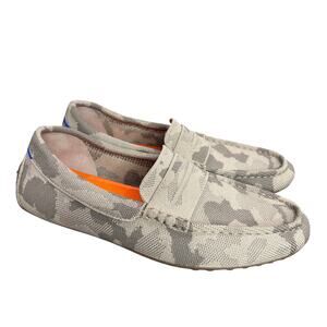 Rothys Mens Size 7.5 The Driving Loafer Gray Desert Camo Shoes Washable Comfort